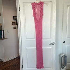 Beach riot size small pink, long knit cover-up